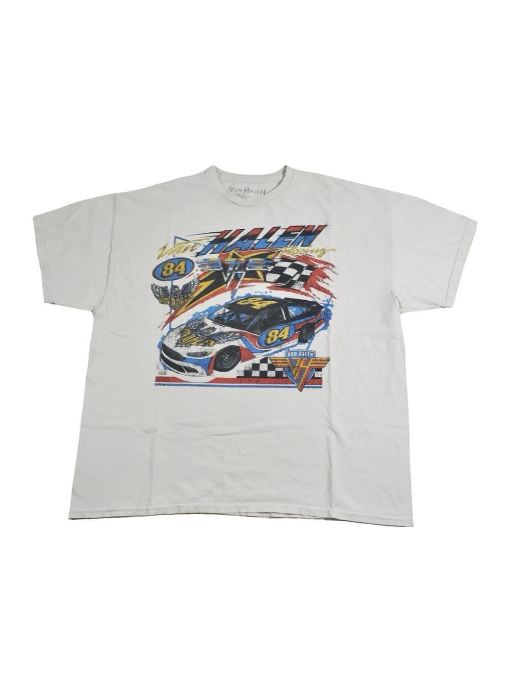 Van Halen Racing Tour Band Tan Music Shirt Size X-Large (wide)